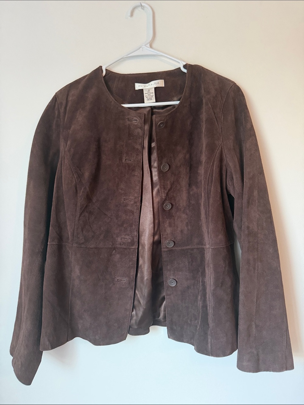 Pursuits ltd  Brown Suede Button-Front Jacket